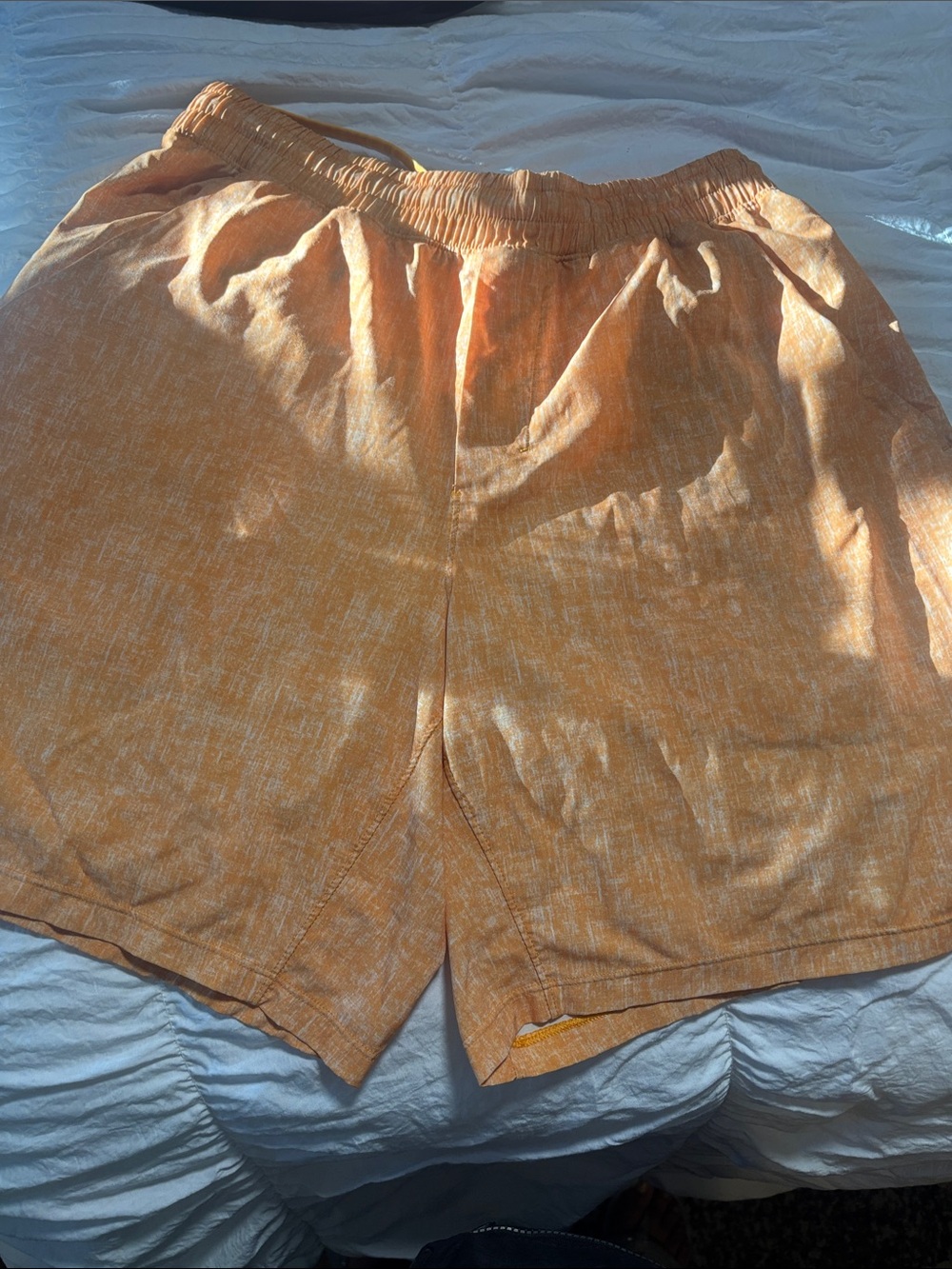 lululemon athletica Heathered Orange Drawstring Shorts